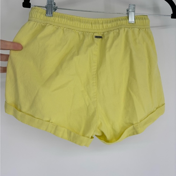 Volcom Women's Drawstring Bright Yellow Shorts - Picture 4 of 9